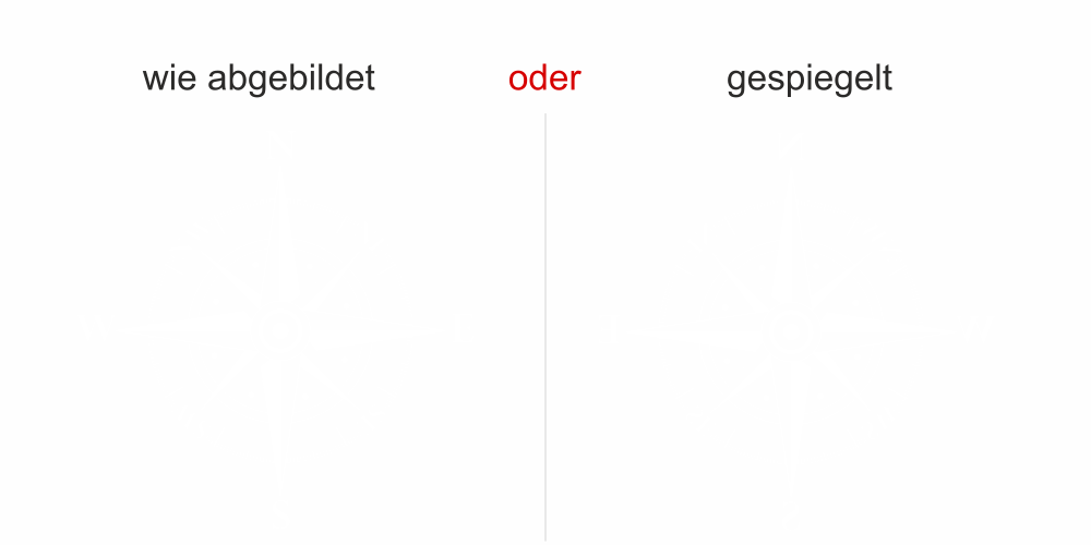Glastattoo Kompass - Ansicht Farbauswahl