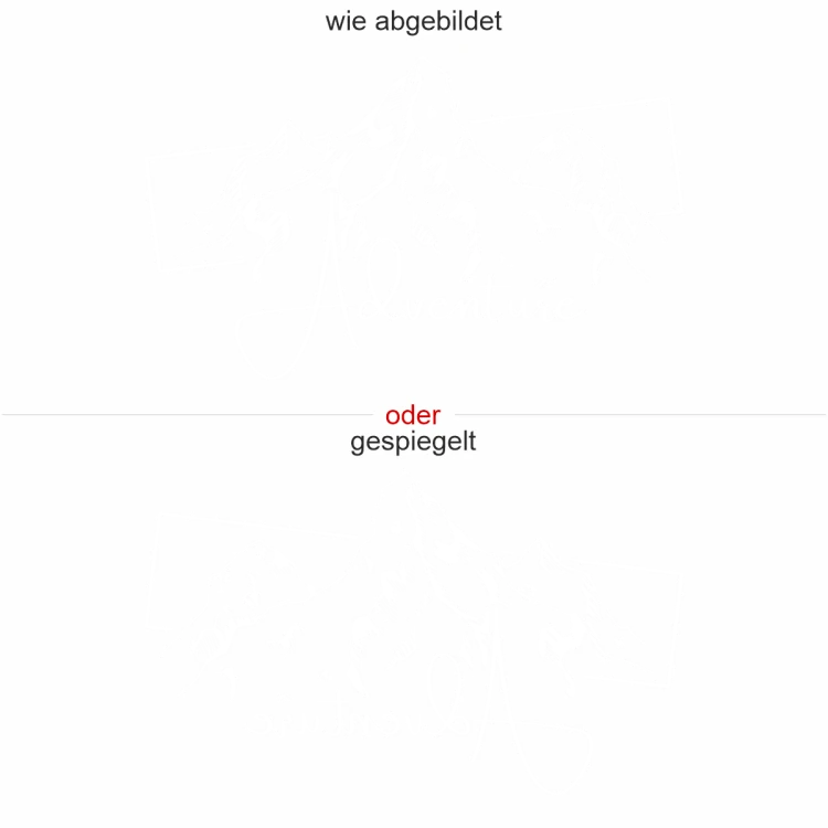 Glastattoo Abenteuer Berge - Ansicht Ausrichtung und Farbauswahl
