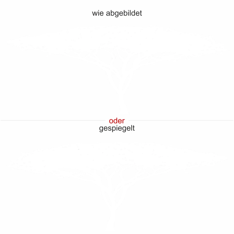 Glastattoo Afrikanischer Savannenbaum - Ansicht Ausrichtung und Farbauswahl Glastattoo Afrikanischer Savannenbaum - Ansicht Ausrichtung und Farbauswahl