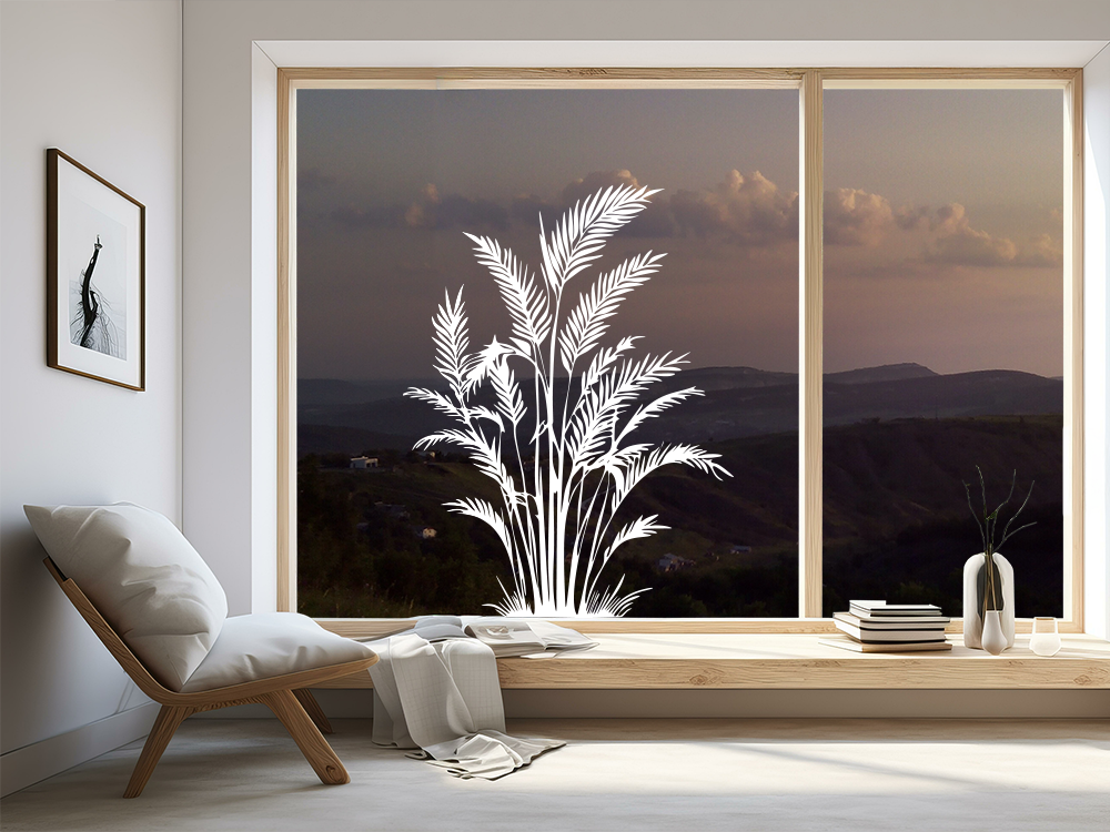 Glastattoo Areca Palme Silhouette - Ansicht Farbauswahl