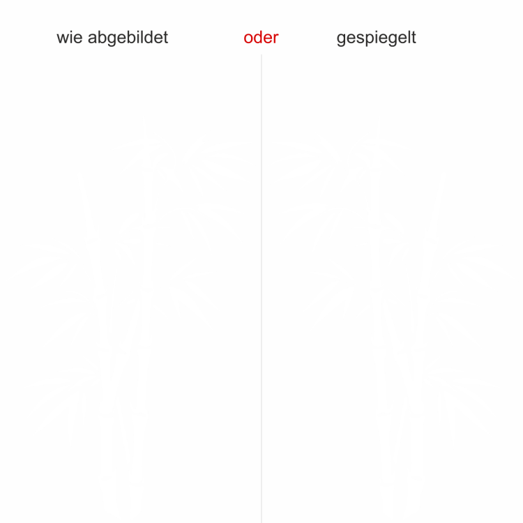 Glastattoo Bambusmotiv - Ansicht Ausrichtung mit Farbauswahl