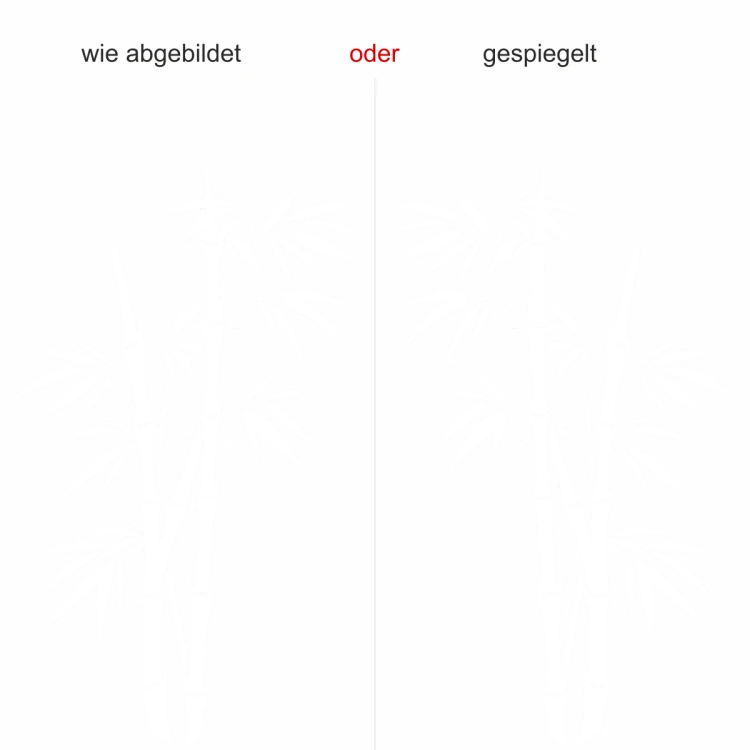 Glastattoo Bambusmotiv - Ansicht Ausrichtung mit Farbauswahl