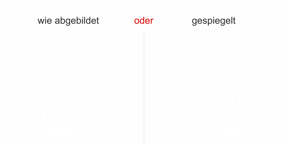Glastattoo Bambuspflanze im Kreis - Ansicht Ausrichtung mit Farbauswahl
