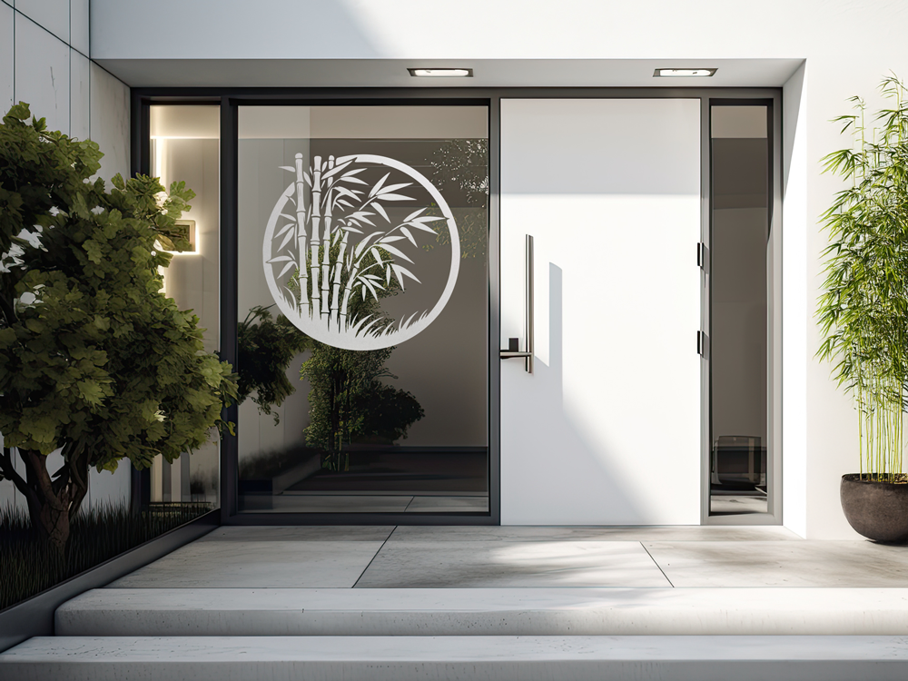 Glastattoo Bambuspflanze im Kreis