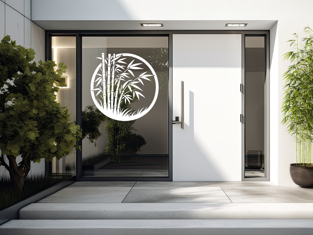 Glastattoo Bambuspflanze im Kreis - Ansicht Farbauswahl