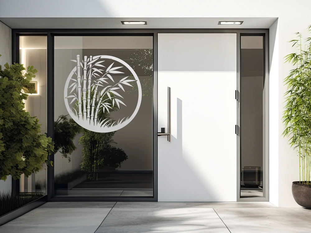 Glastattoo Bambuspflanze im Kreis