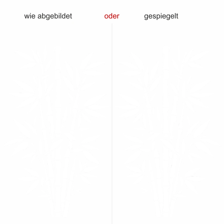 Glastattoo Bambusstrauch - Ansicht Ausrichtung mit Farbauswahl