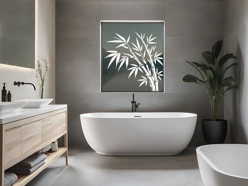 Glastattoo Bambuszweig im Wind - Ansicht Farbauswahl