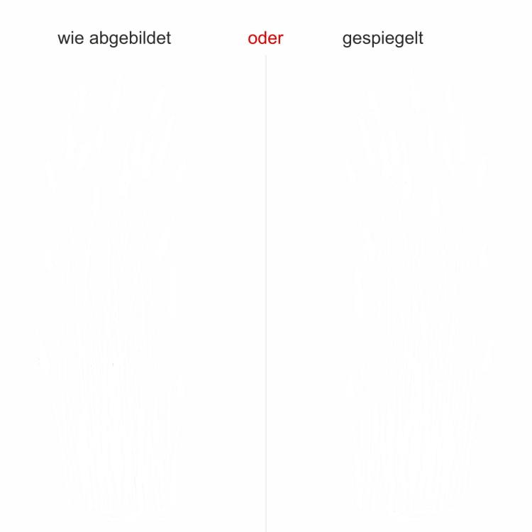 Glastattoo Elegantes Gräsermeer - Ansicht Ausrichtung mit Farbauswahl