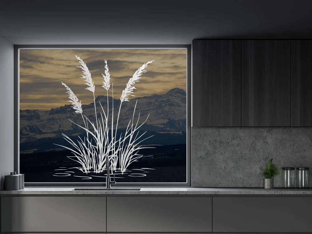 Glastattoo Gras am Ufer