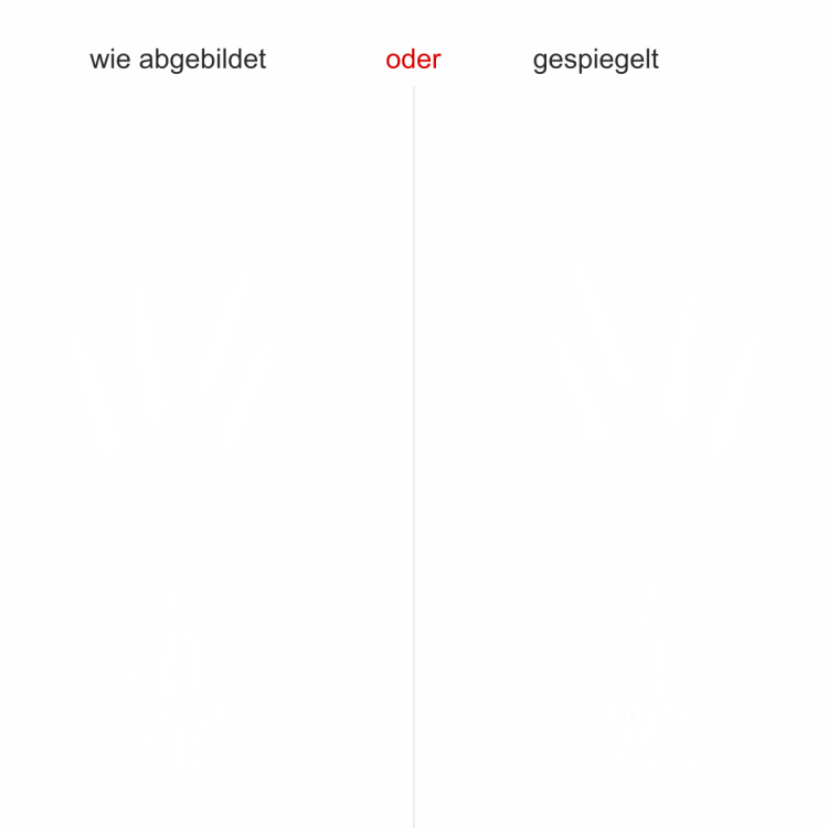 Glastattoo Grasmotiv - Ansicht Ausrichtung mit Farbauswahl