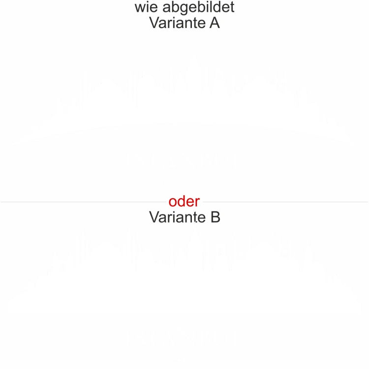 Glastattoo Istanbul Skyline - Ansicht Ausrichtung mit Farbauswahl und Variante