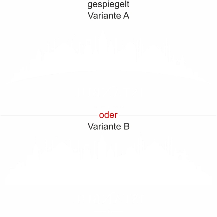 Glastattoo Istanbul Skyline - Ansicht Ausrichtung mit Farbauswahl und Variante