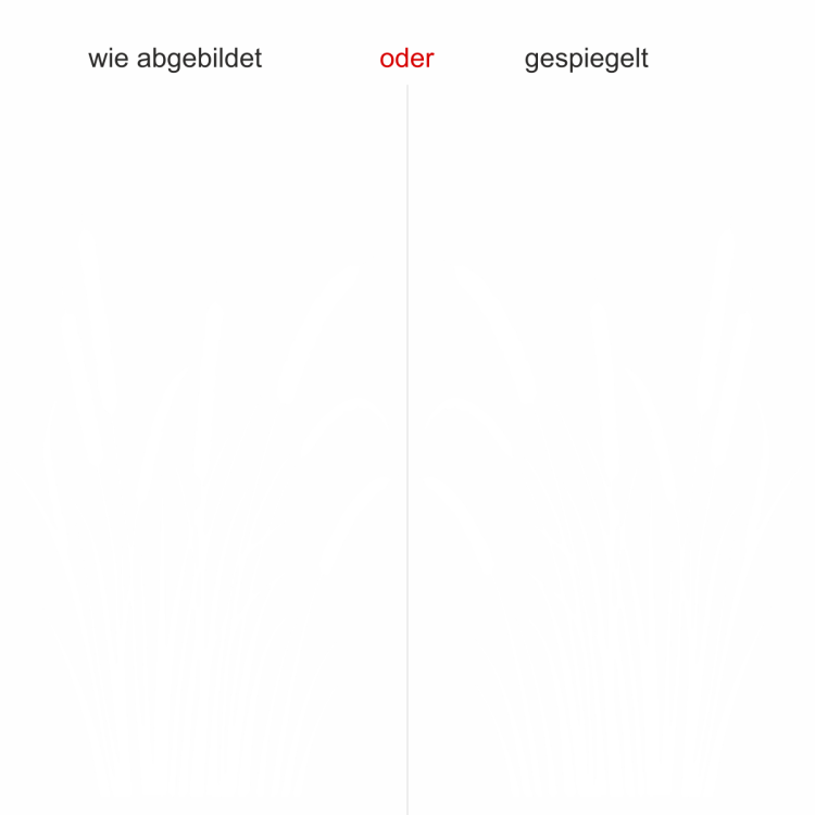 Glastattoo Kolbenschilf  - Ansicht Ausrichtung mit Farbauswahl