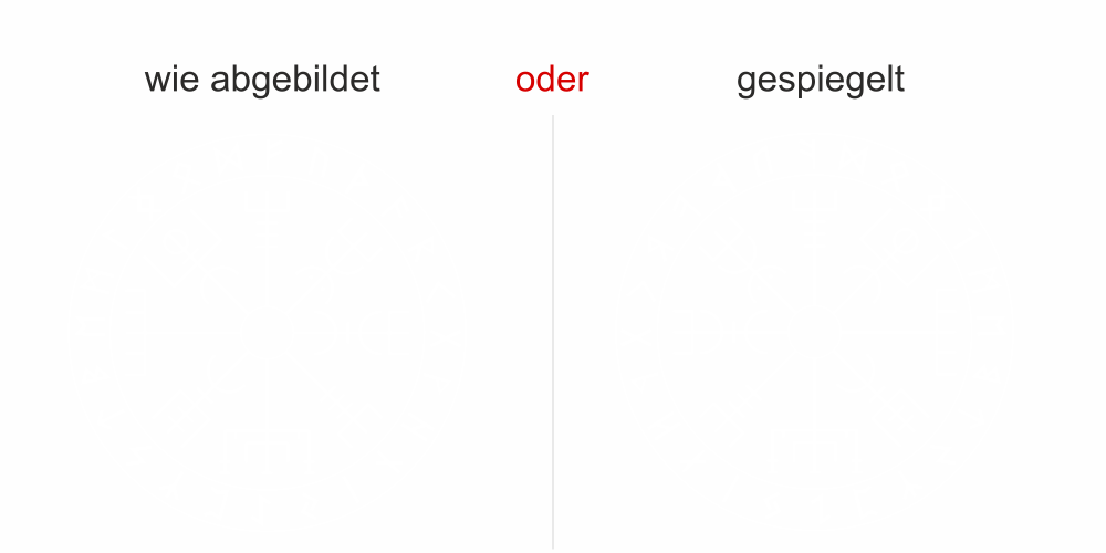 Glastattoo Kompass Vegvísir - Ansicht Farbauswahl