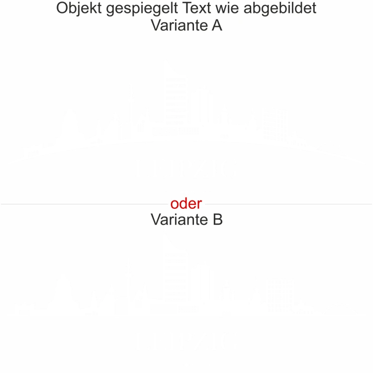Glastattoo Leipzig - Ansicht Ausrichtung mit Farbauswahl und Variante