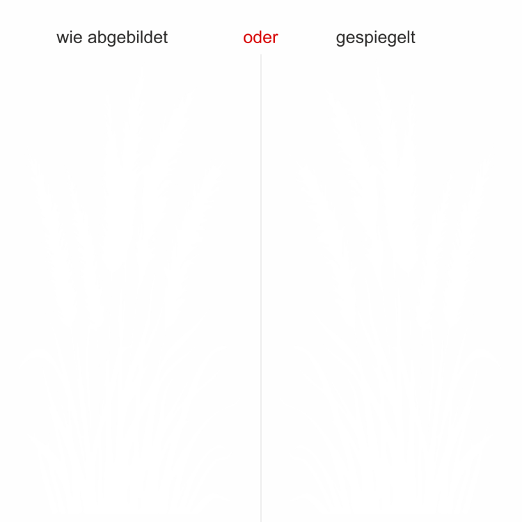 Glastattoo Pampasgrasmotiv - Ansicht Ausrichtung mit Farbauswahl