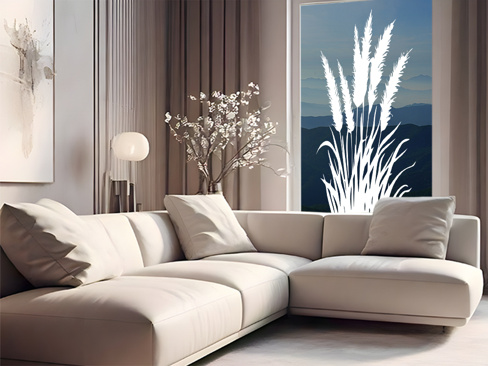 Glastattoo Pampasgrasmotiv - Ansicht Farbauswahl