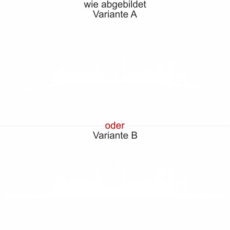 Glastattoo Paris - Ansicht Ausrichtung mit Farbauswahl und Variante Glastattoo Paris - Ansicht Ausrichtung mit Farbauswahl und Variante