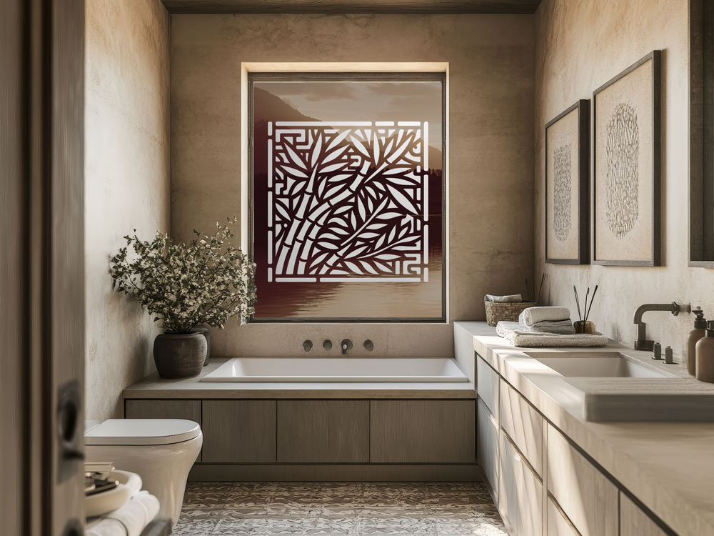 Glastattoo Quadratisches Bambusdekor