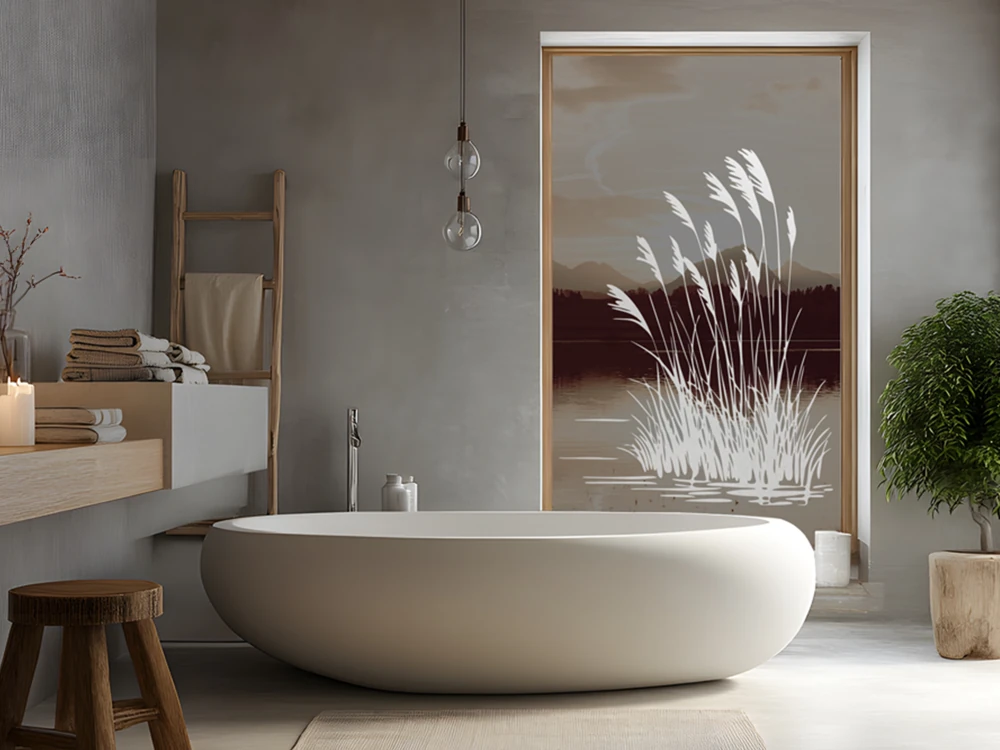 Glastattoo Schilfgras am Uferrand