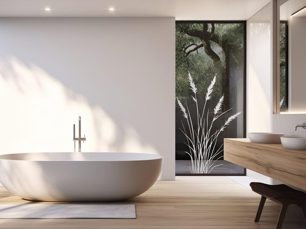 Glastattoo Schlankes Ziergrasmotiv