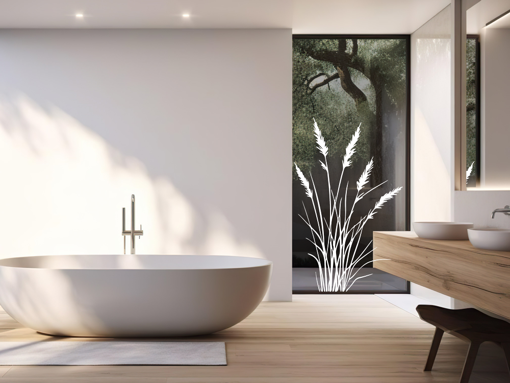 Glastattoo Schlankes Ziergrasmotiv - Ansicht Farbauswahl