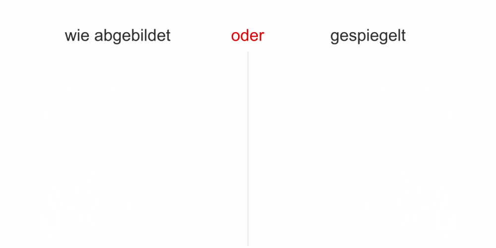Glastattoo Ufergräser im Wind - Ansicht Ausrichtung mit Farbauswahl