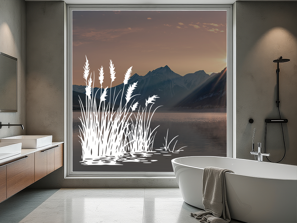 Glastattoo Ufergräser im Wind - Ansicht Farbauswahl