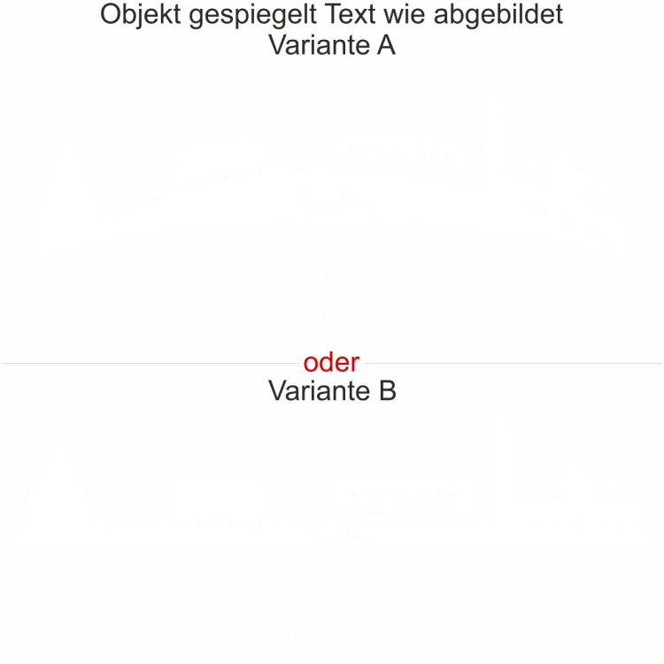 Glastattoo Venedig - Ansicht Ausrichtung mit Farbauswahl und Variante Glastattoo Venedig - Ansicht Ausrichtung mit Farbauswahl und Variante