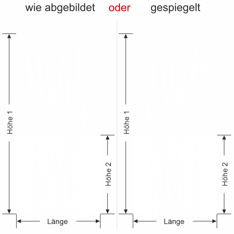 Glastür Sichtschutzfolie Sommergräser - Ansicht Ausrichtung mit Farbauswahl und Anleitung zur Größenberechnung - Vorschlag 1