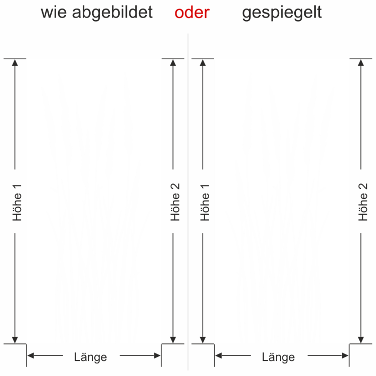 Glastür Sichtschutzfolie Sommergräser - Ansicht Ausrichtung mit Farbauswahl und Anleitung zur Größenberechnung - Vorschlag 2