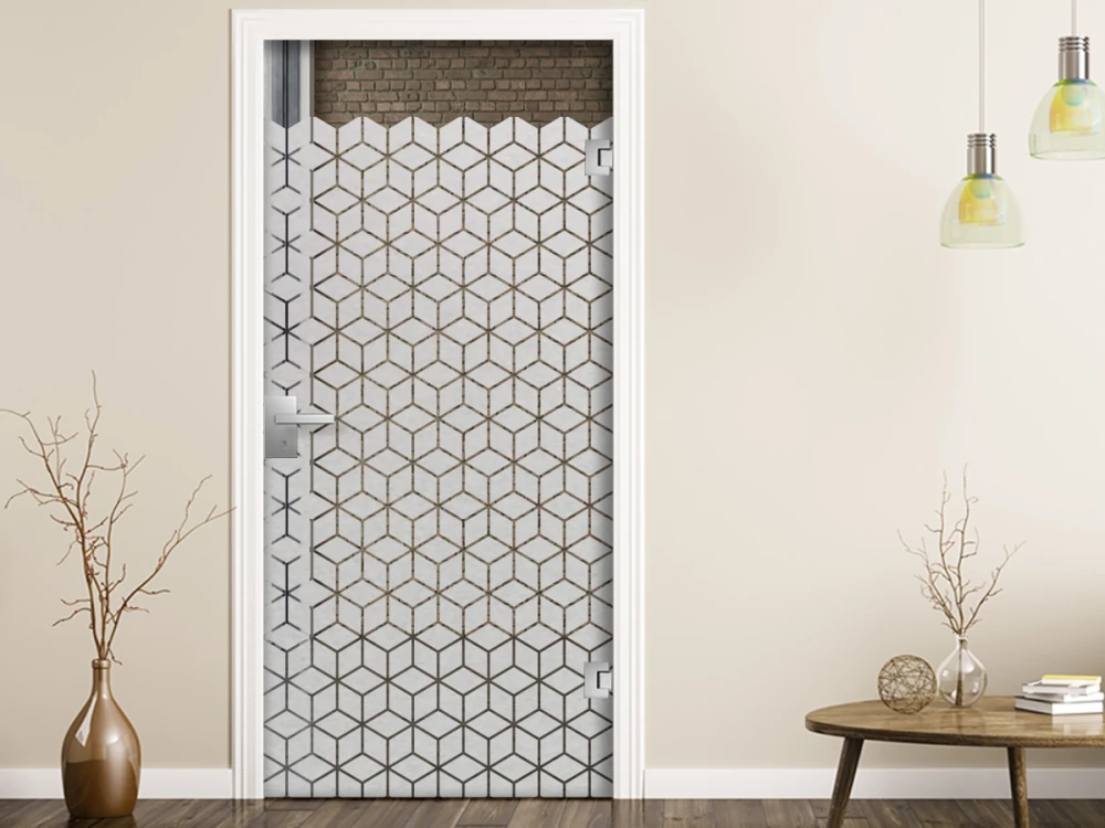 Glastür Sichtschutzfole Geometrische Würfel