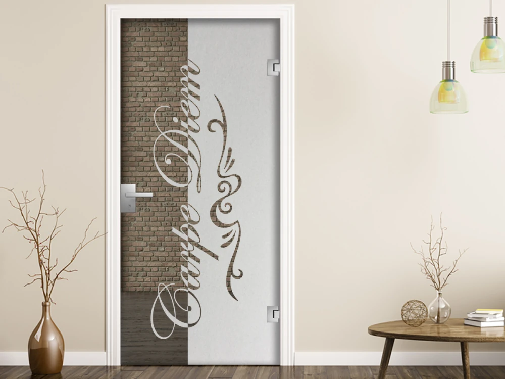 Glastür Sichtschutzfolie Carpe Diem