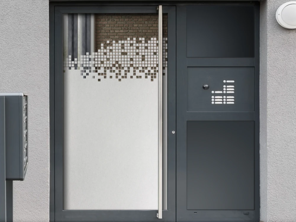 Glastür Sichtschutzfolie Design Quadrate