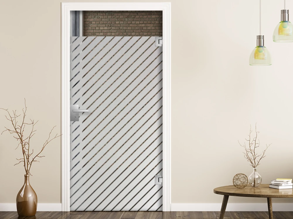 Glastür Sichtschutzfolie Diagonalstreifen 5/1