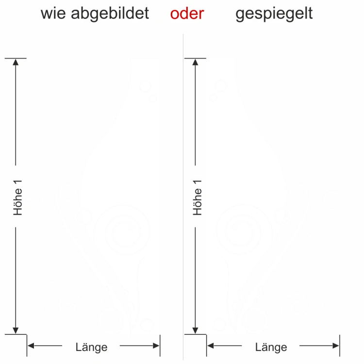 Glastür Sichtschutzfolie Glasornament Modern -- Ansicht Ausrichtung und Farbauswahl