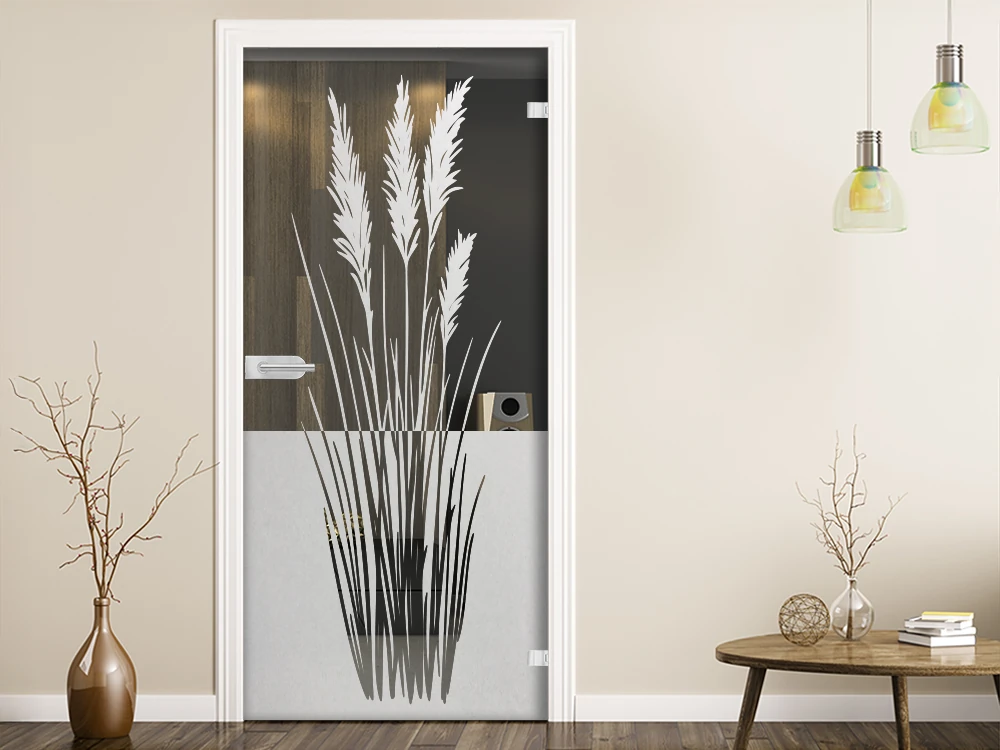 Glastür Sichtschutzfolie Grashalme