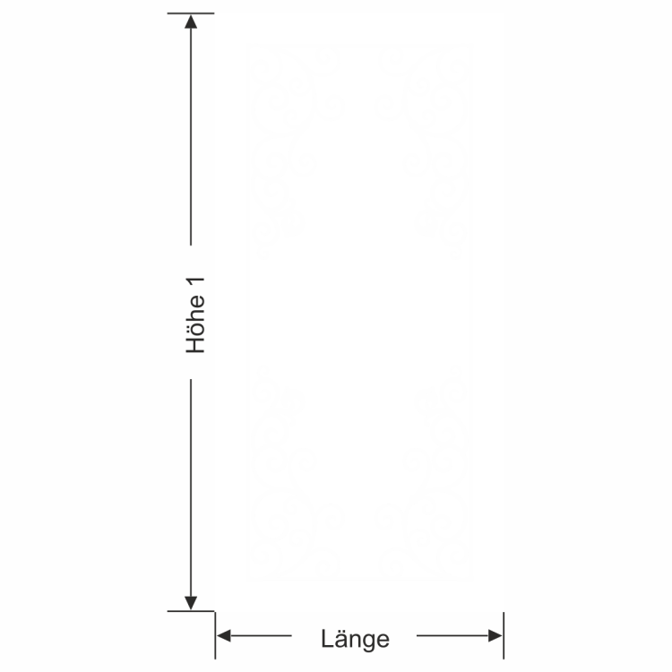 Glastür Sichtschutzfolie Klassik Rahmen - Ansicht Ausrichtung und Farbauswahl