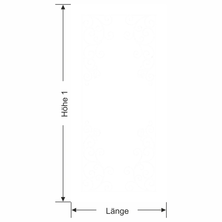 Glastür Sichtschutzfolie Klassik Rahmen - Ansicht Ausrichtung und Farbauswahl