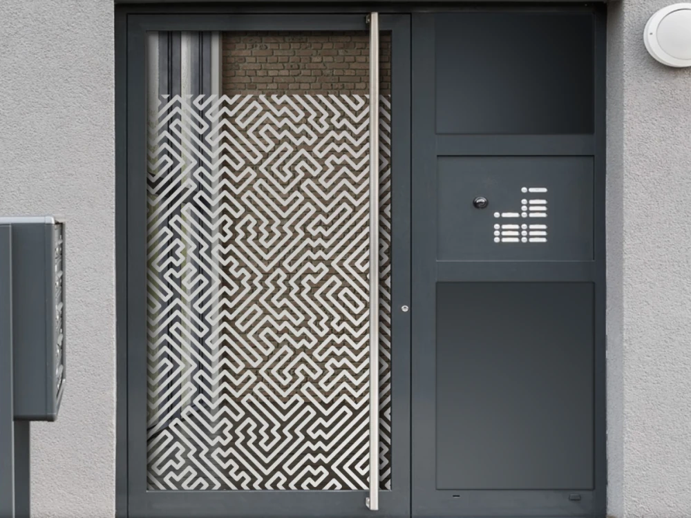 Glastür Sichtschutzfolie Labyrinth