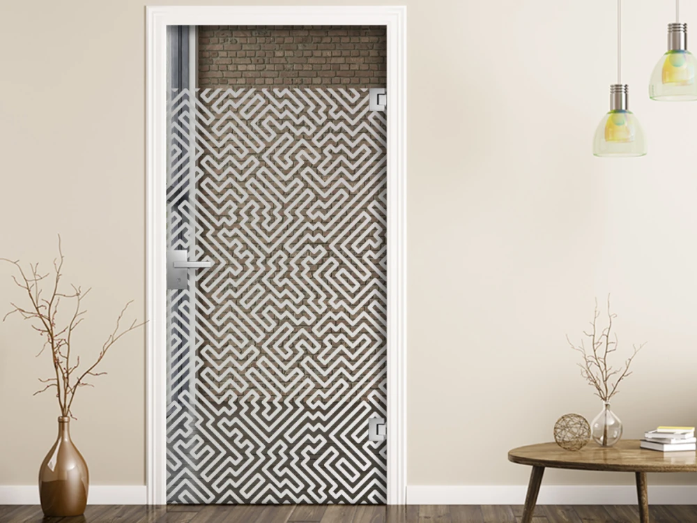 Glastür Sichtschutzfolie Labyrinth