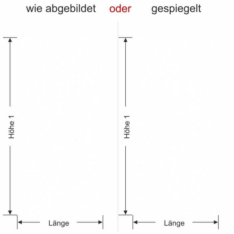 Glastür Sichtschutzfolie Leopard  - Ansicht Ausrichtung und Farbauswahl