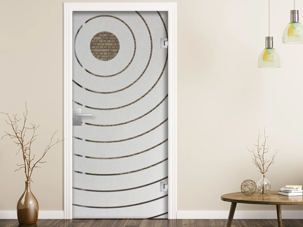 Glastür Sichtschutzfolie Linienkreise