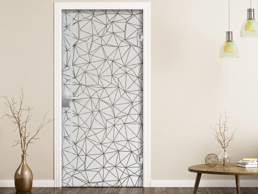 Glastür Sichtschutzfolie Polygone