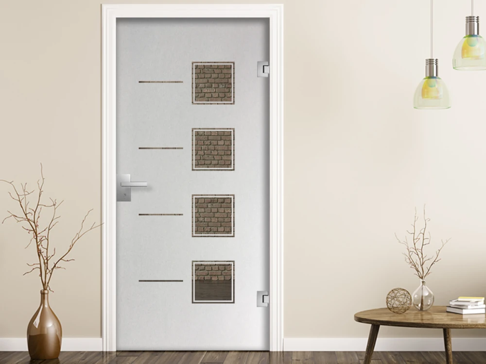 Glastür Sichtschutzfolie Quadratdesign