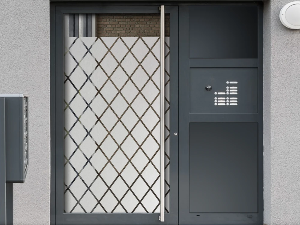 Glastür Sichtschutzfolie Rauten