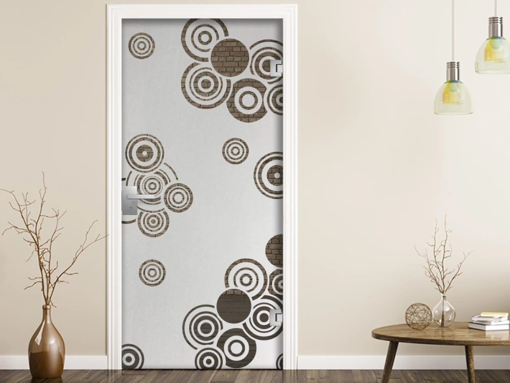 Glastür Sichtschutzfolie Retrokreise