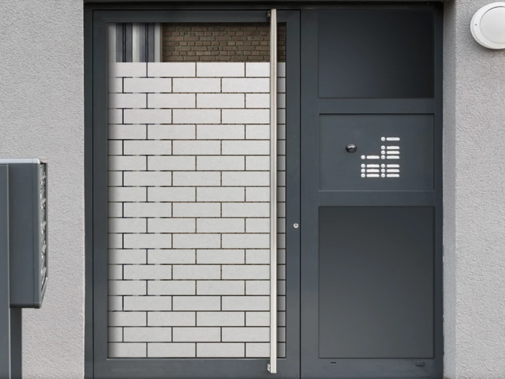 Glastür Sichtschutzfolie Steinmauer