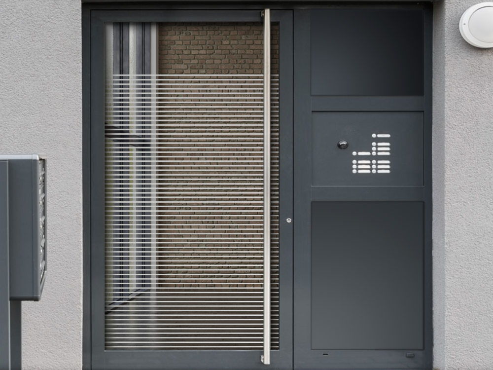 Glastür Sichtschutzfolie Streifen 1/2